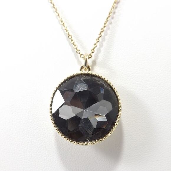 Loft Gray Crystal Pendant Long Silver Necklace, Woman's 34" Gold Tone Necklace - Picture 4 of 8